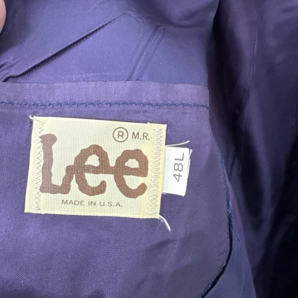 Vintage Lee Western Men 48L Tall Dark Blue‎ Blazer Sports Coat USA